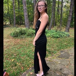 Full length black dress
